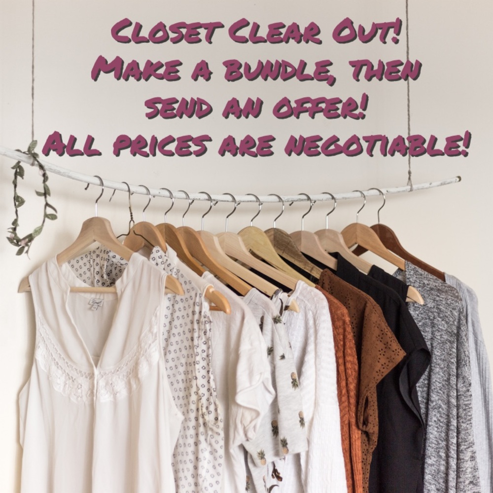 Closet Clearout! Make a bundle, submit an offer!